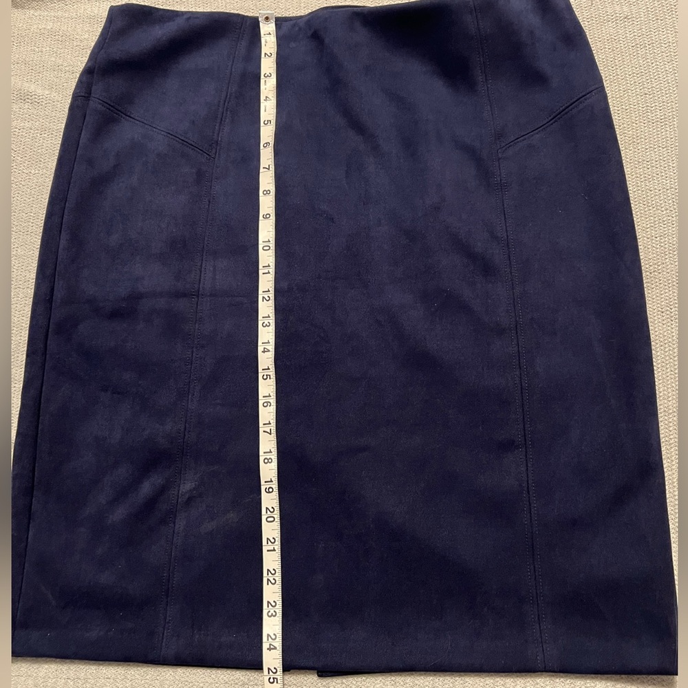 Marc New York Faux Suede Navy Blue Pencil Skirt XL